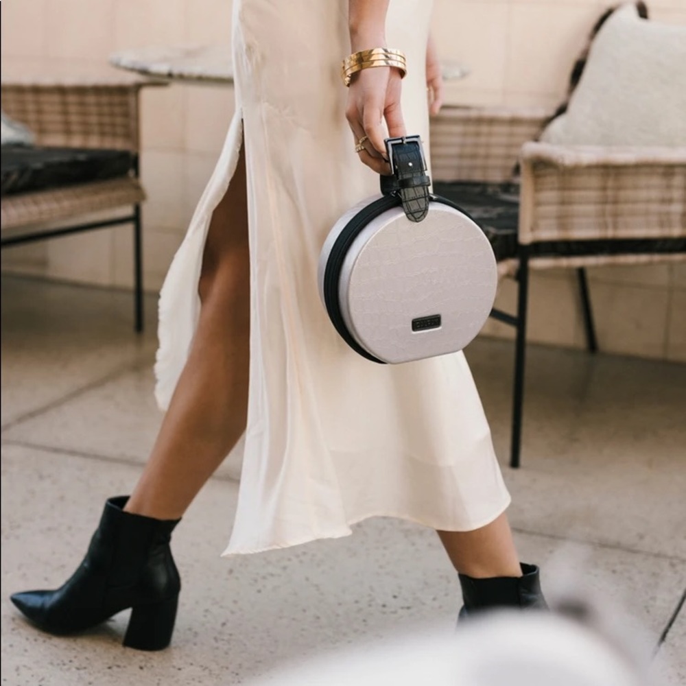 NWT Calpak Mini Baye Purse Hatbox Shape